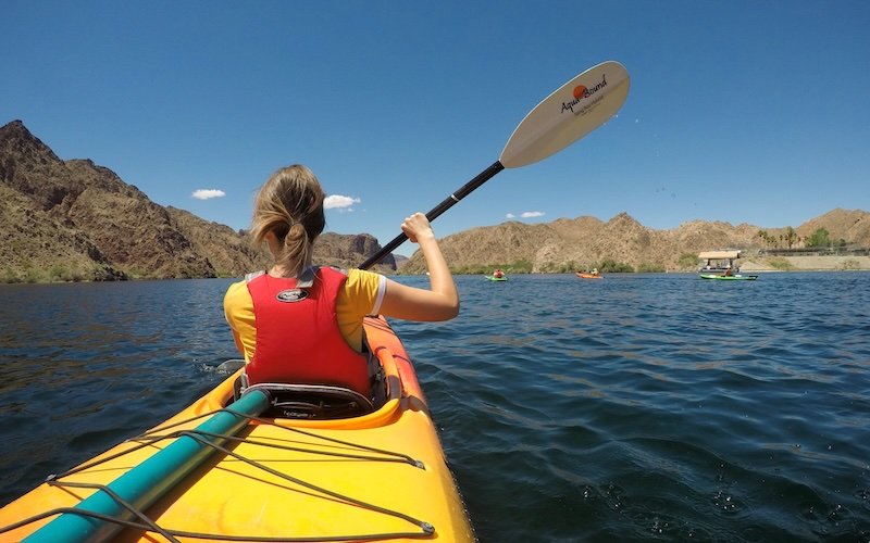 That Backpacker Audrey Bergner adventure kayaking in Nevada, USA 