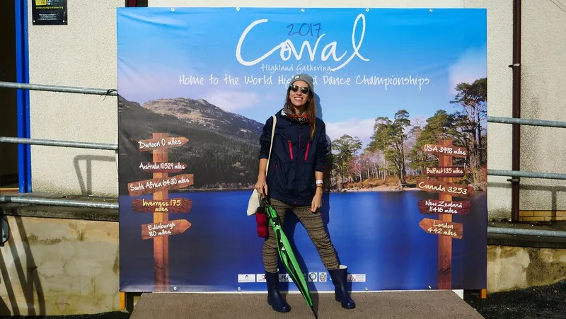 That Backpacker Audrey Bergner all ready for the Cowal Highland Gathering aka the Cowal Games in Dunoon, Scotland!