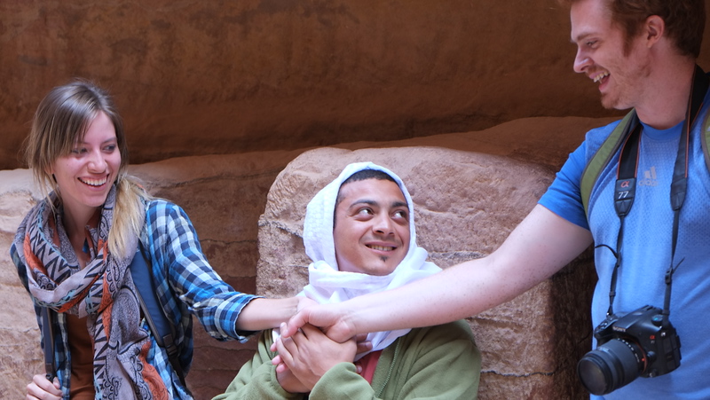 That Backpacker Audrey Bergner and Nomadic Samuel getting married in Petra, kind of. Actually it was staged but still fun for sure and had us laughing 