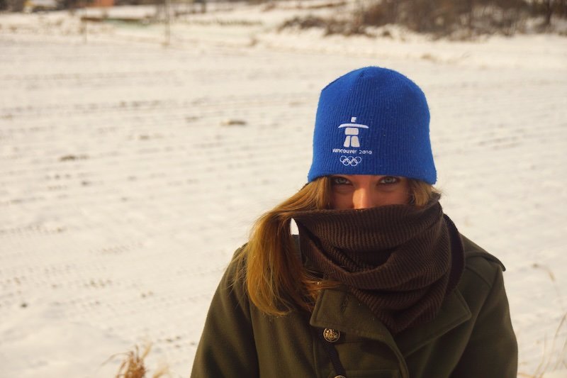 That Backpacker Audrey Bergner enjoying a cold and snowy winter day in South Korea 