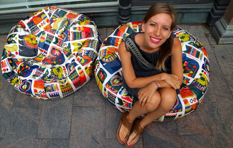 That Backpacker Audrey Bergner enjoying a cozy colorful sofa to sit on during summer months in Helsinki, Finland That Backpacker Audrey Bergner enjoying a cozy colorful sofa to sit on during summer months in Helsinki, Finland