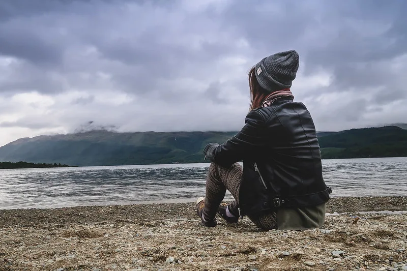 That Backpacker Audrey Bergner enjoying a road trip to the Cowal Highland Gathering with a stop at Loch Lomond in Scotland