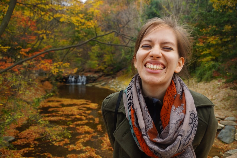 That Backpacker Audrey Bergner enjoying autumn colours in Seoul, South Korea during teaching year 