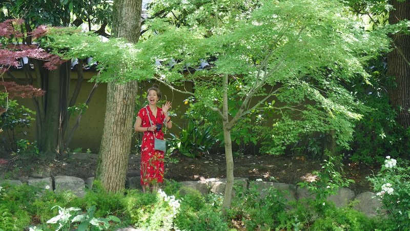That Backpacker Audrey Bergner enjoying green spaces in Osaka, Japan at Tenoji Park 