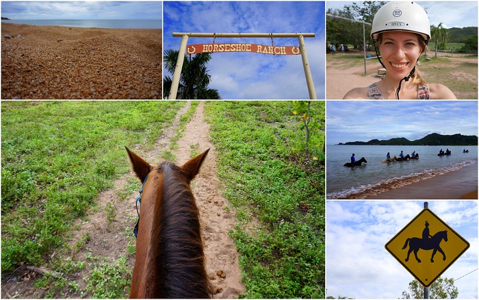 That Backpacker Audrey Bergner enjoying Horseback riding on Magnetic Island while visiting Horseshoe Ranch in Queensland, Australia