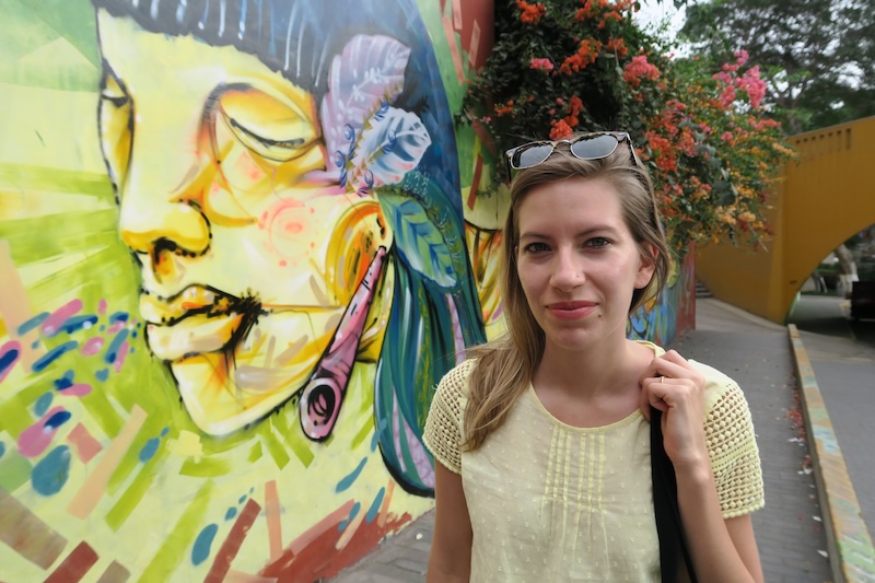 That Backpacker Audrey Bergner enjoying life on the streets in colorful in Lima, Peru 