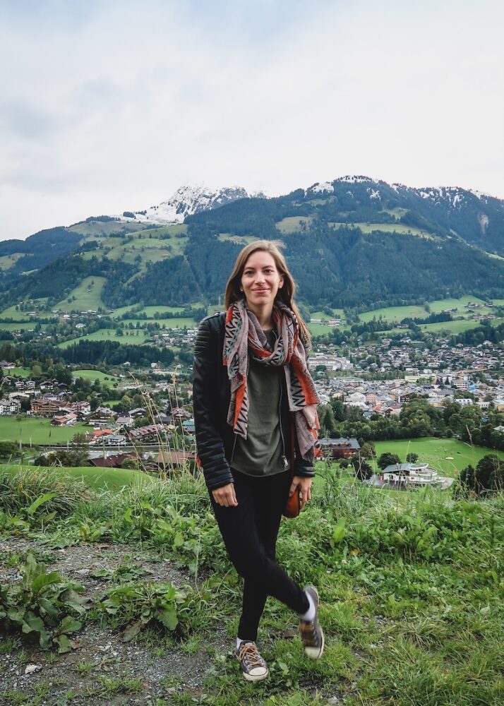That Backpacker Audrey Bergner enjoying mountain views in Tirol, Austria 
