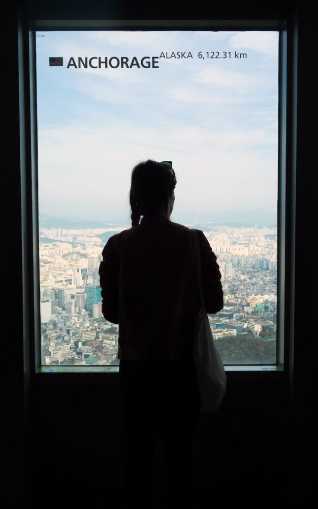 That Backpacker Audrey Bergner enjoying views from Seoul Tower in Korea 