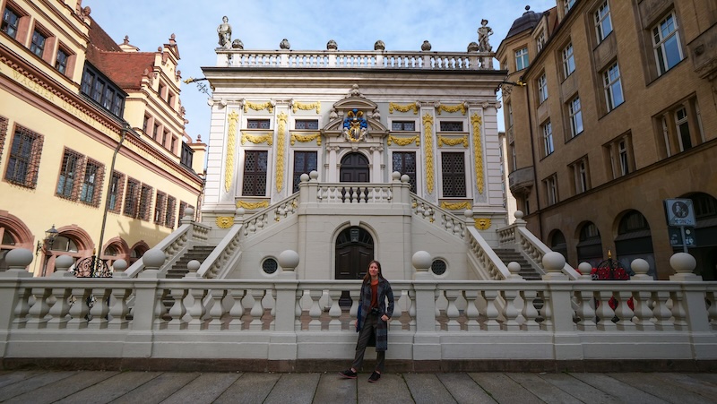 That Backpacker Audrey Bergner enjoying visiting Leipzig as a day trip option from Berlin, Germany 