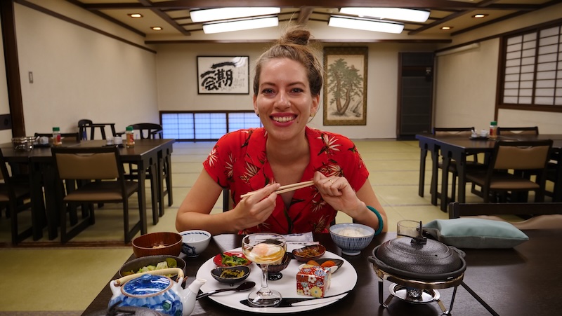 That Backpacker Audrey Bergner excited for traditional Japanese breakfast in Takayama, Japan That Backpacker Audrey Bergner excited for traditional Japanese breakfast in Takayama, Japan