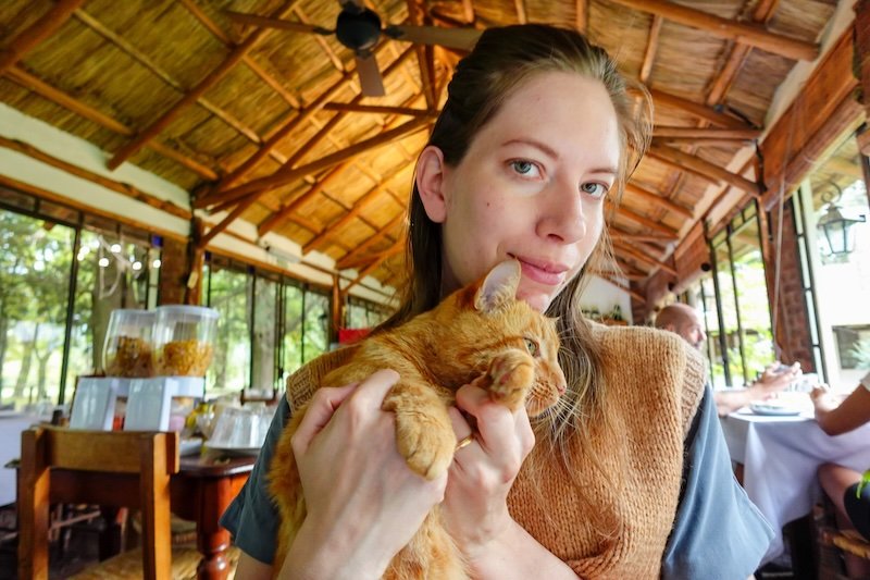 That Backpacker Audrey Bergner hanging out with kitty cat in rural Argentina at a rustic property That Backpacker Audrey Bergner hanging out with kitty cat in rural Argentina at a rustic property