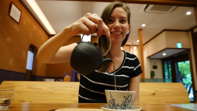 That Backpacker Audrey Bergner pouring traditional tea in Takayama, Japan That Backpacker Audrey Bergner pouring traditional tea in Takayama, Japan