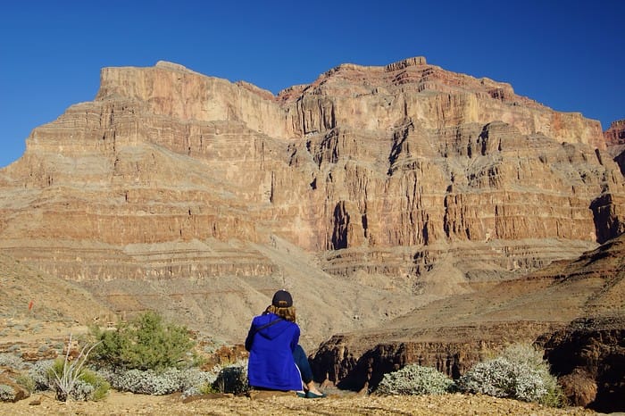 That Backpacker Audrey Bergner seeing the Grand Canyon for the first time in Nevada 
