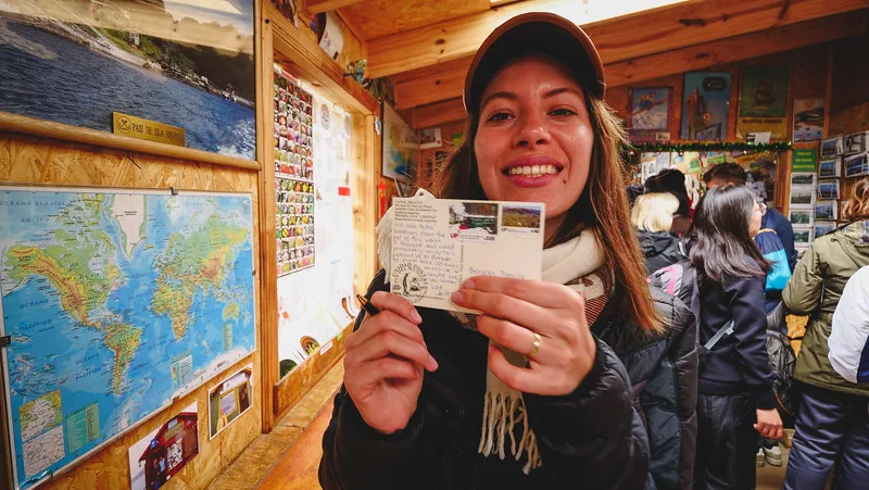 That Backpacker Audrey Bergner sending postcards from the Southernmost post office in the world in Ushuaia That Backpacker Audrey Bergner sending postcards from the Southernmost post office in the world in Ushuaia