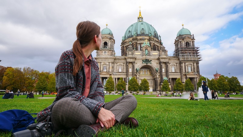 That Backpacker Audrey Bergner sitting outside Berlin Cathedral on Museum Island in Germany That Backpacker Audrey Bergner sitting outside Berlin Cathedral on Museum Island in Germany
