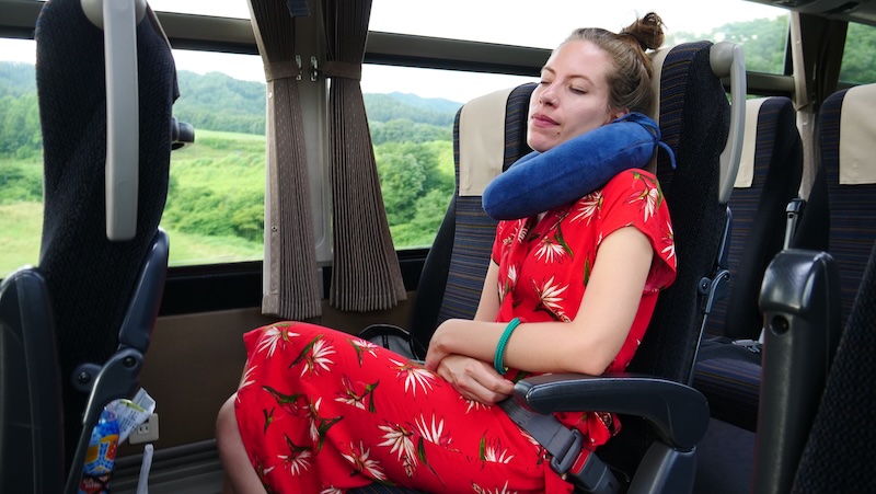 That Backpacker Audrey Bergner sleeping on the bus day trip from Shirakawa-go, Japan to Takayama That Backpacker Audrey Bergner sleeping on the bus day trip from Shirakawa-go, Japan to Takayama