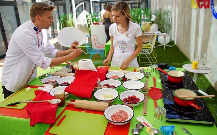 That Backpacker Audrey Bergner taking a Polish cooking class with Polish Your Cooking in Warsaw, Poland with the instructor teaching how to make them That Backpacker Audrey Bergner taking a Polish cooking class with Polish Your Cooking in Warsaw, Poland with the instructor teaching how to make them