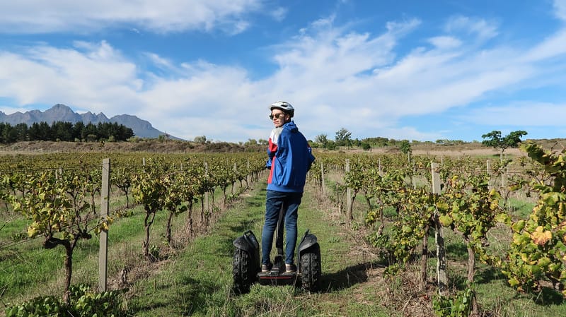 That Backpacker Audrey Bergner taking a segway tour through Spier Wine Farm is one of the many fun ways to experience Stellenbosch in South Africa