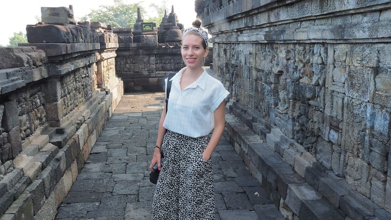 That Backpacker Audrey Bergner visiting Borobudur Temple in Indonesia as one of the top things to do in Indonesia 