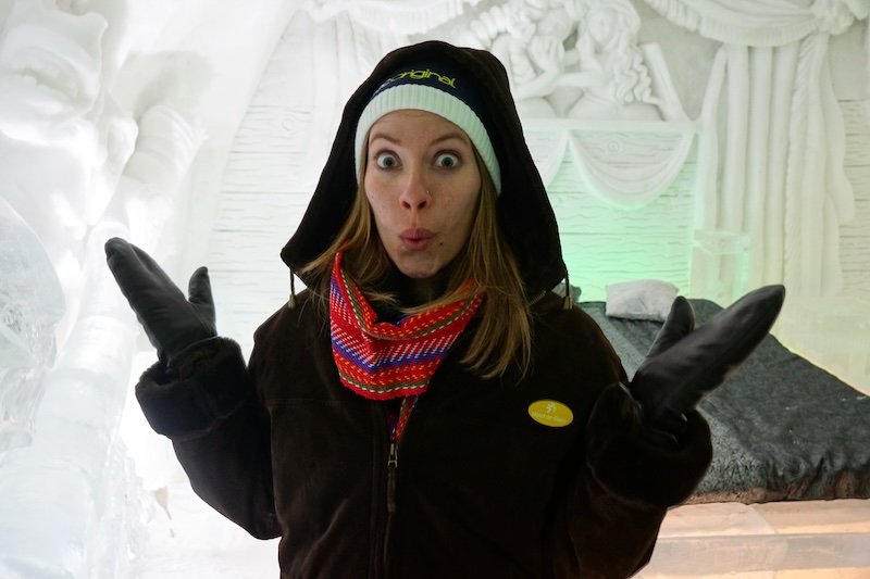 That Backpacker Audrey Bergner visiting the ice hotel in Quebec City That Backpacker Audrey Bergner visiting the ice hotel in Quebec City