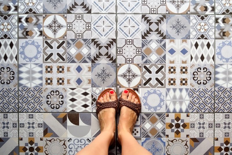 That Backpacker Audrey Bergner wearing comfortable footwear backpacking around Iquitos, Peru 