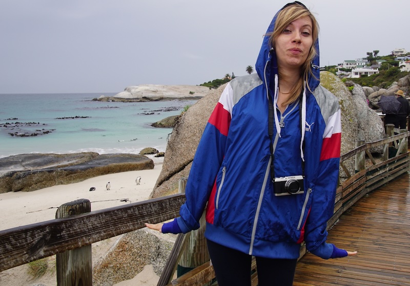That Backpacker Audrey Bergner walking and posing like a pengiun during the Cape of Good Hope tour in South Africa That Backpacker Audrey Bergner walking and posing like a pengiun during the Cape of Good Hope tour in South Africa