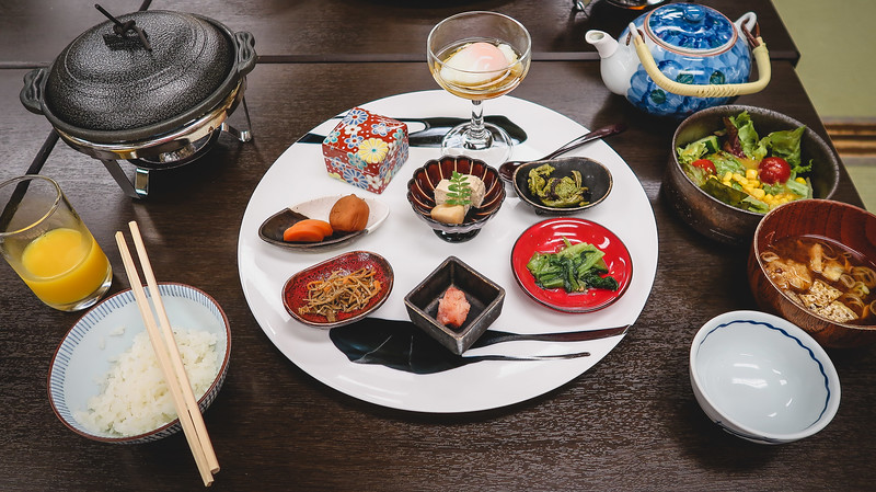 The breakfast we ate during our traditional Japanese ryokan in Takayama was a generous spread of healthy food items The breakfast we ate during our traditional Japanese ryokan in Takayama was a generous spread of healthy food items