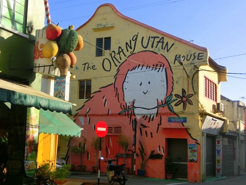 The classic and iconic Orangutan House with its bright yellow and orange features is a landmark in Malacca, Malaysia The classic and iconic Orangutan House with its bright yellow and orange features is a landmark in Malacca, Malaysia