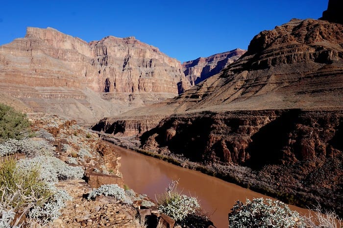 The Colorado River running through the Grand Canyon offering spectacular scenery 