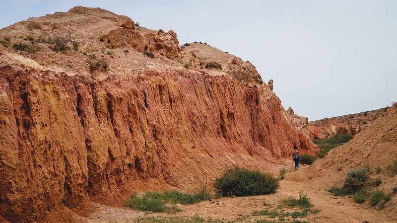 The otherworldly red landscapes of Skazka in the Fairy Tale Canyon in Kyrgyzstan 