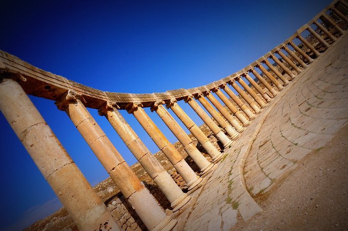 The Oval Plaza in the ancient city of Jerash, in Jordan with its coliseum like appearance was an incredible ancient site to visit