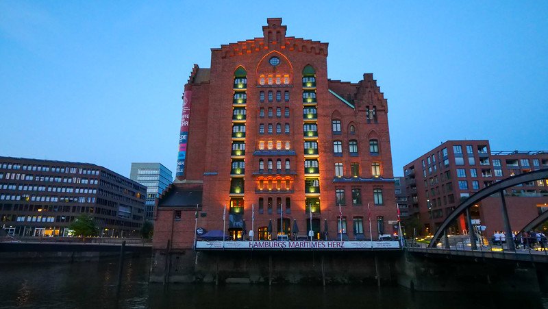 The red-brick buildings and bridges of Hamburg's HafenCity district are worthy of visiting on a night of exploration The red-brick buildings and bridges of Hamburg's HafenCity district are worthy of visiting on a night of exploration