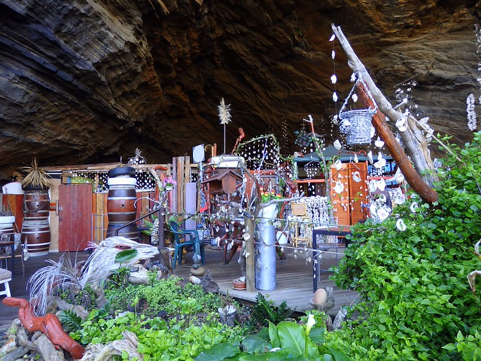 The shelter in Kaaiman's Grotto located in Wilderness in South Africa 