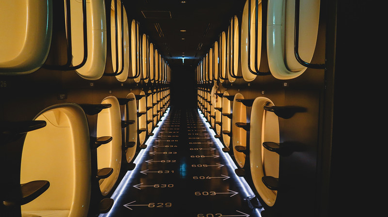 The sleeping pods in this futuristic capsule hotel in Tokyo, Japan make it look like a spaceship! The sleeping pods in this futuristic capsule hotel in Tokyo, Japan make it look like a spaceship!