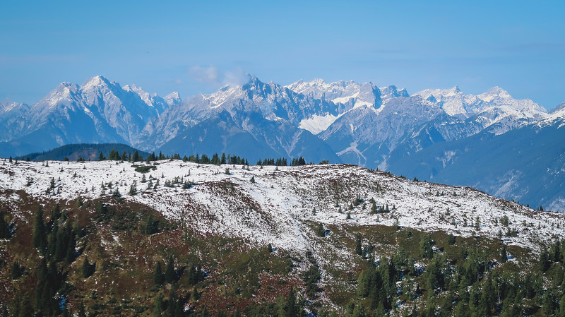 The snowcapped Alps as seen from the Wiedersbergerhorn is as spectacular as you might imagine 