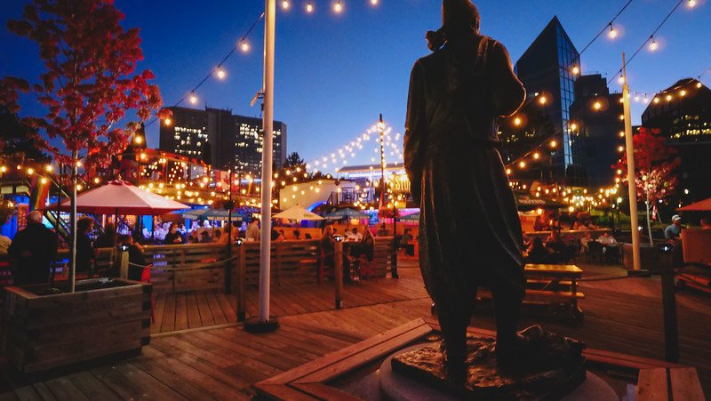 The Stubborn Goat Beer Garden in Halifax where folks converge to enjoy nightlife, drinks and tasty bites in Nova, Scotia, Canada