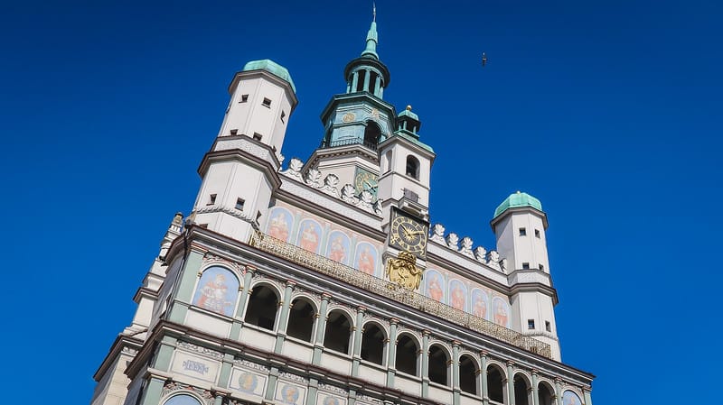 The Town Hall in Poznan almost looks like a church with its intricate detail and overall design in Poland The Town Hall in Poznan almost looks like a church with its intricate detail and overall design in Poland