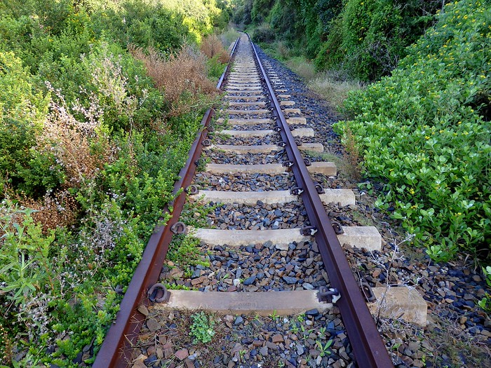 The train tracks that lead to Kaaiman's Grotto in Wilderness, South Africa