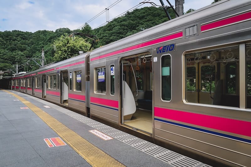 The train we took to Mount Takao on a day trip from Tokyo, Japan The train we took to Mount Takao on a day trip from Tokyo, Japan