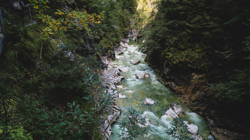 The waters along Kaiserklamm, Tirol teaming with natural vegetation in Austria 