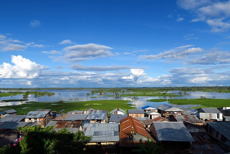 Things to do in Iquitos, Peru overlooking homes on located on the waterfront