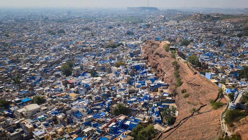 Things to do in Jodhpur, India. A Guide To India's Blue City with views from a high vantage point overlooking the city and its blueness 