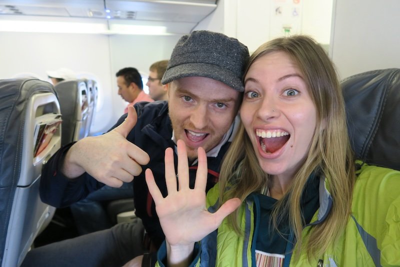 Thrilled to be flying to Peru is Nomadic Samuel and Audrey Bergner That Backpacker 