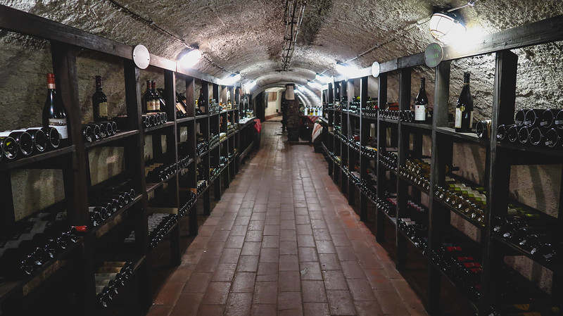 Touring the wine cellar under the Labirintus Restaurant in Szentendre with an impressive display on offer Touring the wine cellar under the Labirintus Restaurant in Szentendre with an impressive display on offer