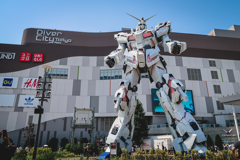 Unicorn Gundam is a fictional robot from an anime series located outside DiverCity in Odaiba, Japan Unicorn Gundam is a fictional robot from an anime series located outside DiverCity in Odaiba, Japan