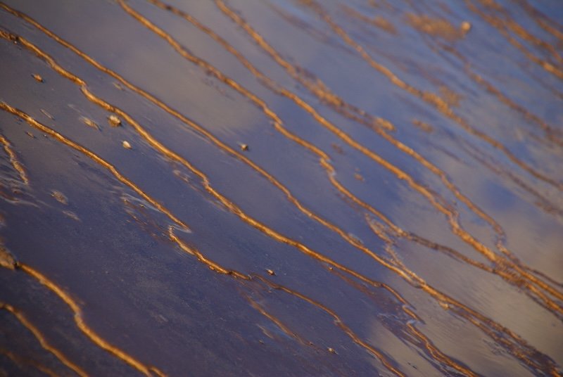 Close-up macro of textured mineral and salt patterns in the Valley of the Moon, Atacama Desert, Chile, captured at sunset