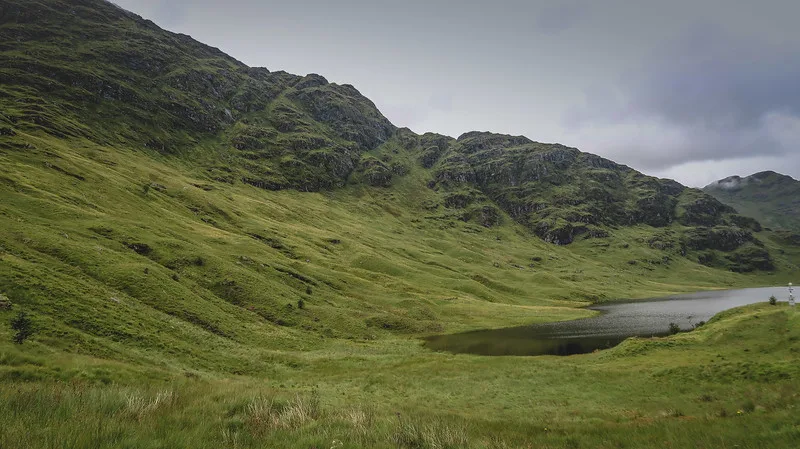 Views at the Rest and Be Thankful lookout with rugged scenery abound in Scotland 