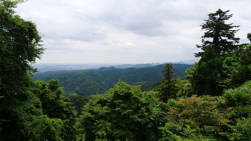Views from high atop Mount Takao in the early summer with an abundance of greenery and mountains and nature all on offer 