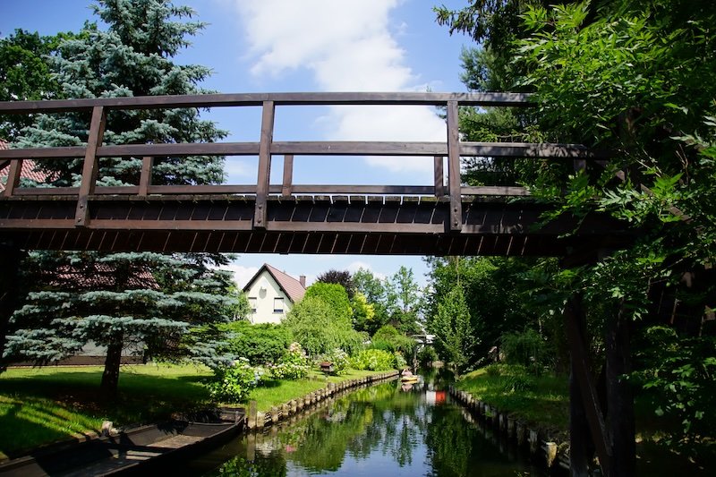 Views punting down the canals in Spreewald, Germany Views punting down the canals in Spreewald, Germany