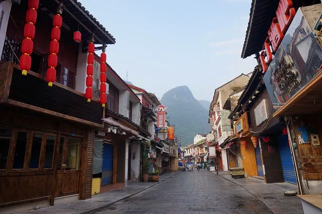 Visit Yangshuo, China: Karst Mountains as Far as the Eye Can See The main street in Yangshuo, China.
